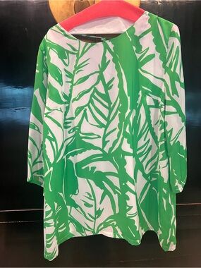 Lilly Pulitzer for Target Green and White Leaf-Print Tunic